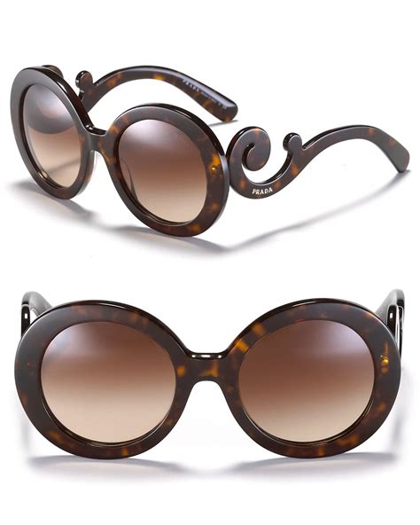 prada 55mm round sunglasses|cost of prada sunglasses.